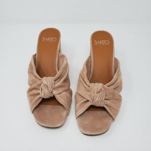 New in Box Blush Pink suede sandals
